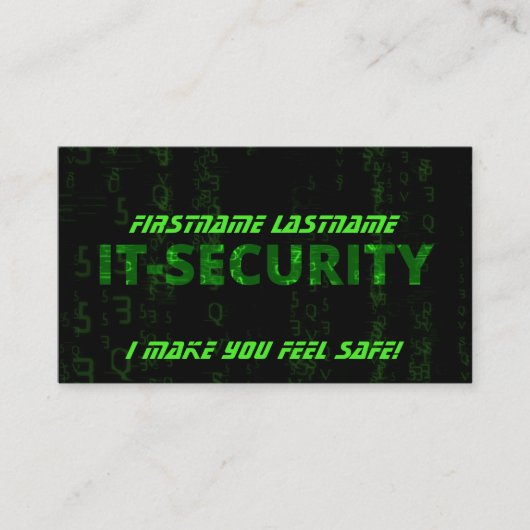 IT-Security Cybercrime-Spezialist für Cybersicherh Visitenkarte (Vorderseite)