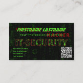 IT-Security Cybercrime-Spezialist für Cybersicherh Visitenkarte (Rückseite)