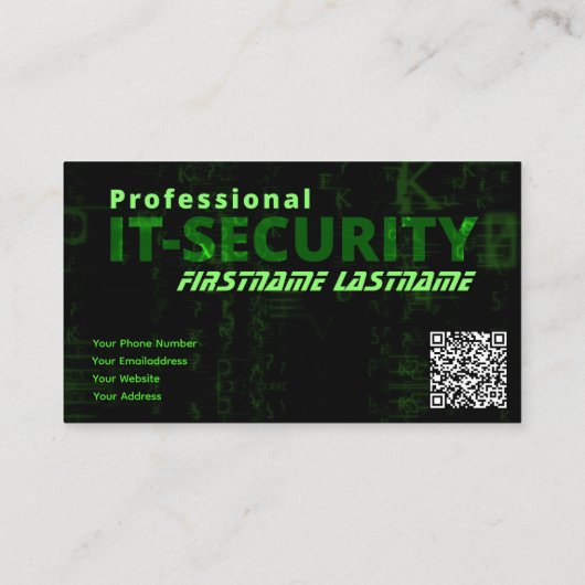 IT-Security Internet Security Experte für Cybersic Visitenkarte (Rückseite)