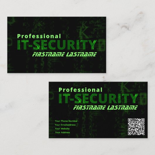 IT-Security Internet Security Experte für Cybersic Visitenkarte (Vorne/Hinten)