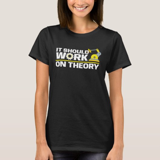 It Should Work In Theory Robotics Engineering Book T-Shirt (Vorderseite)