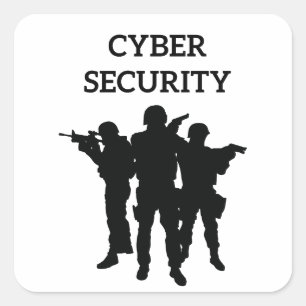 IT-Sicherheit: Der digitale Verteidigungskonflikt Quadratischer Aufkleber