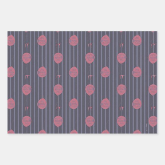 IT - Sie schwimmen zu ballon Streifenmuster Geschenkpapier Set (Vorderseite 2)