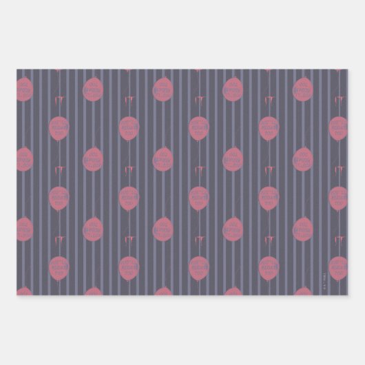 IT - Sie schwimmen zu ballon Streifenmuster Geschenkpapier Set (Vorderseite)