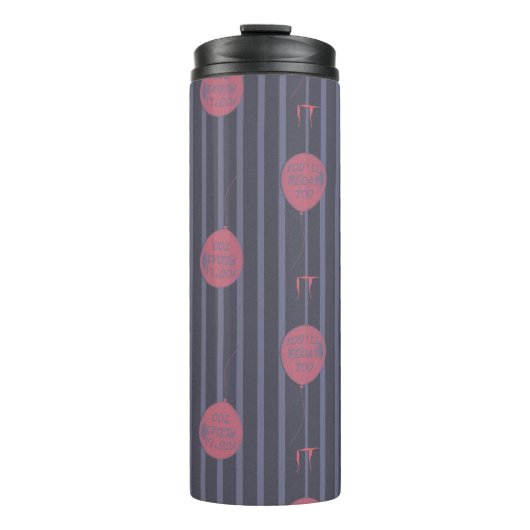 IT - Sie schwimmen zu ballon Streifenmuster Thermosbecher (Vorderseite)