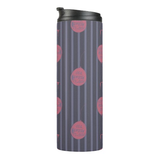 IT - Sie schwimmen zu ballon Streifenmuster Thermosbecher (Nach rechts gedreht)