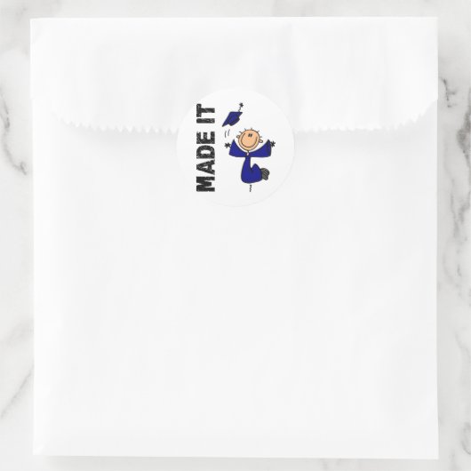 IT-Strichmännchen-Abschluss Runder Aufkleber (Tasche)