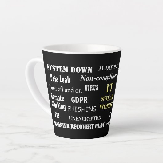 IT Swear Words Funny CIO Computing Geschenk Milchtasse (Linke Ecke)