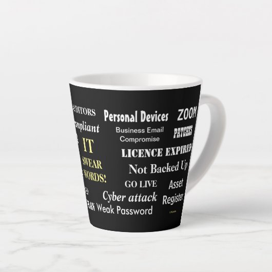 IT Swear Words Funny CIO Computing Geschenk Milchtasse (Rechte Ecke)