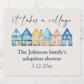 "It take a Village" Adoption / Foster Dusche Schaumweinetikett (Einzelnes Label)