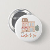 It Takes A Village Baby Shower Auntie To Be Button (Vorne & Hinten)