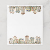 It Takes a Village Baby Shower Buffet Labels Platzkarte (Außenseite Aufgefaltet)