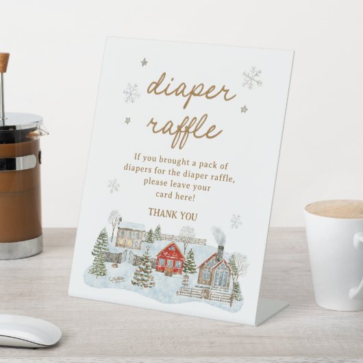 It Takes a Village Baby Shower Diaper Raffle Sockelschild (In SItu)