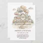 It Takes A Village Baby Shower Einladung (Vorne/Hinten)