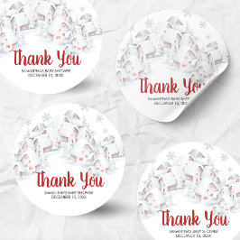 It Takes a Village Baby Shower Runder Aufkleber