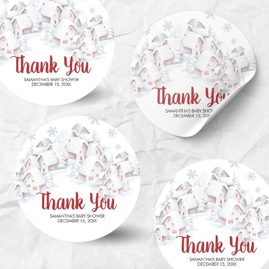 It Takes a Village Baby Shower Runder Aufkleber