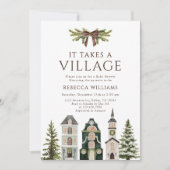 It Takes a Village Christmas Baby Shower Einladung (Vorderseite)