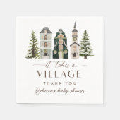 It Takes a Village Christmas Baby Shower Serviette (Vorderseite)
