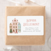 It takes a village Christmas houses Pink Whimsical (Insitu)