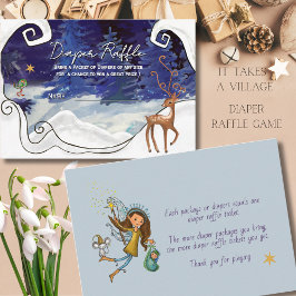 It Takes a Village Diaper Raffle Ticket Ice Blue Begleitkarte