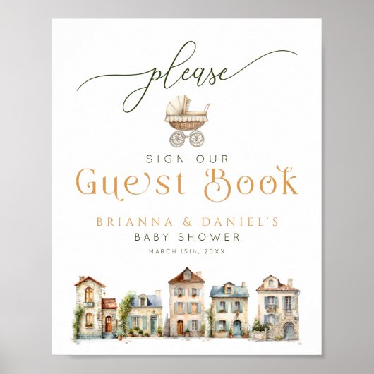 It Takes a Village Guest Book Sign Poster (Vorne)