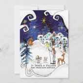 It Takes a Village Ice Blue Baby Prediction Game Einladung (Rückseite)