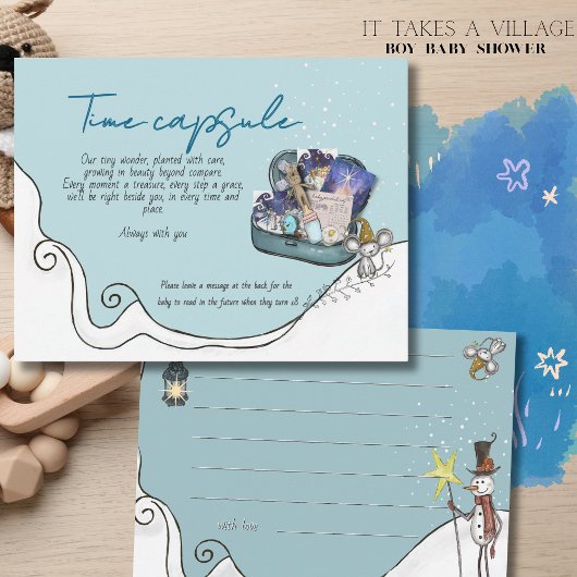 It Takes a Village: Ice Blue Time Capsule Card Einladung