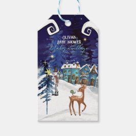 It Takes a Village: Ice Blue Winter Magic Gift Tag Geschenkanhänger