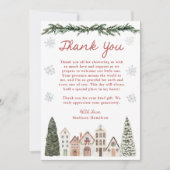 It Takes a Village Snowflake Winter Baby Shower Dankeskarte (Vorderseite)