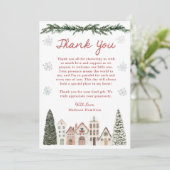 It Takes a Village Snowflake Winter Baby Shower Dankeskarte (Stehend Vorderseite)