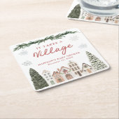 It Takes a Village Snowflake Winter Baby Shower Rechteckiger Pappuntersetzer (angewinkelt)