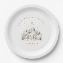 It Takes a Village Snowy Whimsical Baby Shower  Pappteller