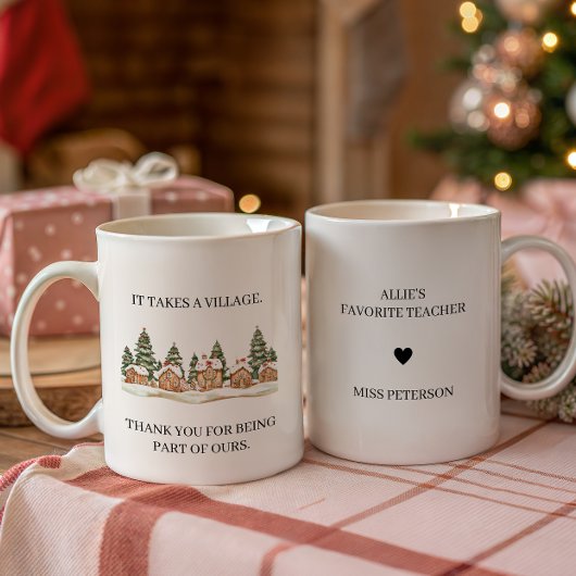 It Takes a Village Teacher Appreciation Christmas Kaffeetasse