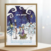 It Takes a Village Universal Sign Blue TEMPLATE Einladung