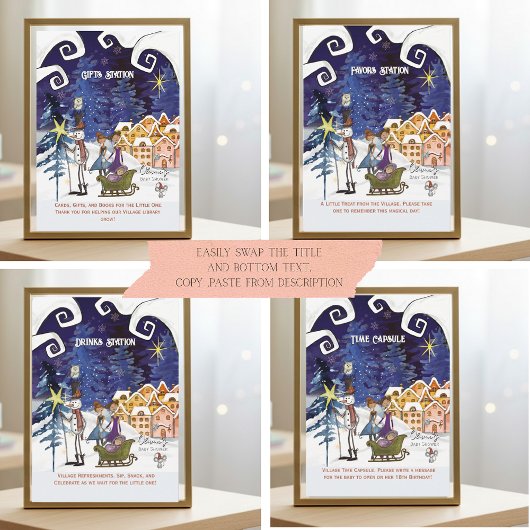 It Takes a Village Universal Sign Suite TEMPLATE Einladung