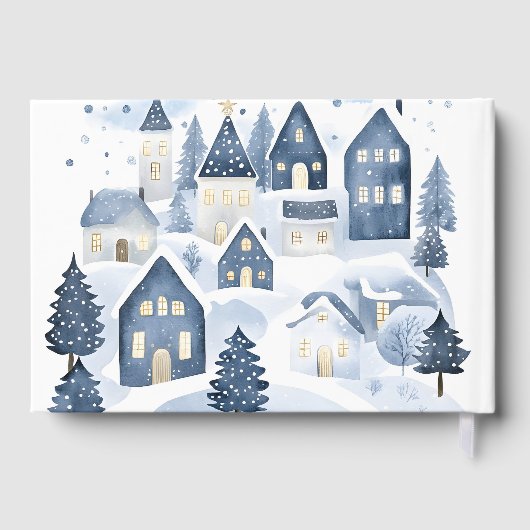 It Takes a Village Winter Baby Boy Shower Gästebuch (Rückseite)