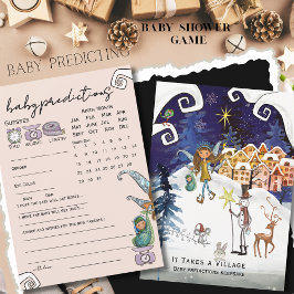 It Takes a Village Winter Baby Predictions Game Einladung