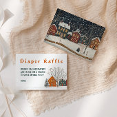 It Takes a Village Winter Baby Shower Diaper Raffl Begleitkarte