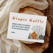 It Takes a Village Winter Baby Shower Diaper Raffl Begleitkarte