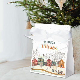 It Takes a Village Winter Baby Shower Favor Box Geschenkschachtel