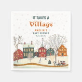 It Takes a Village Winter Baby Shower Napkins Serviette (Vorderseite)