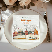 It Takes a Village Winter Baby Shower Napkins Serviette
