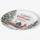 It Takes a Village Winter Baby Shower Party Pappteller (Schrägansicht)