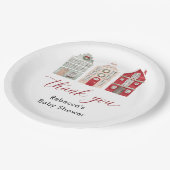 It Takes a Village Winter Christmas Baby Shower Pappteller (Schrägansicht)