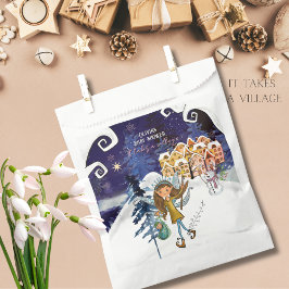 It Takes a Village Winter Fairy Girl Baby Shower  Geschenktütchen