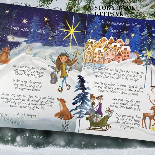 It Takes a Village Winter Fairy Storybook Keepsake Karte