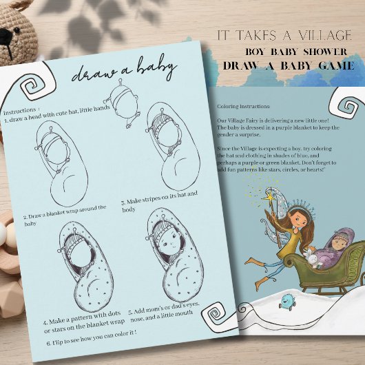 It Takes a Village: Winter Magic -Draw a baby game Einladung