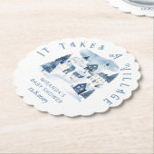 It takes a Village Winter Night Snow Baby Shower Untersetzer (angewinkelt)