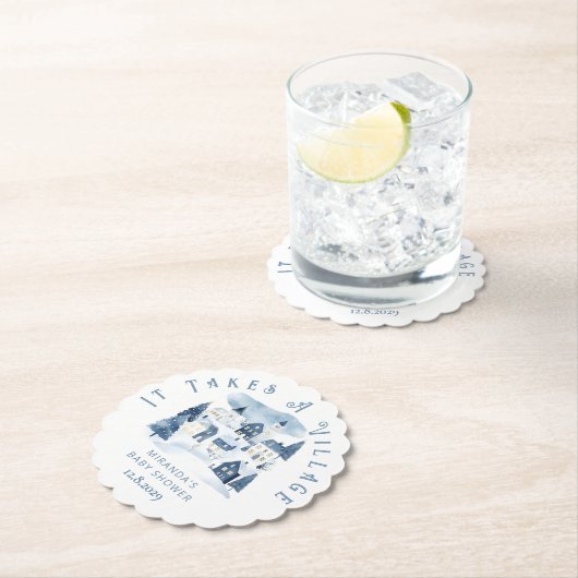 It takes a Village Winter Night Snow Baby Shower Untersetzer (Vor Ort)