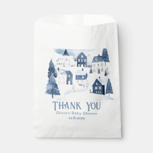 It takes a Village Winter Night Snow Thank you Geschenktütchen (Vorderseite)